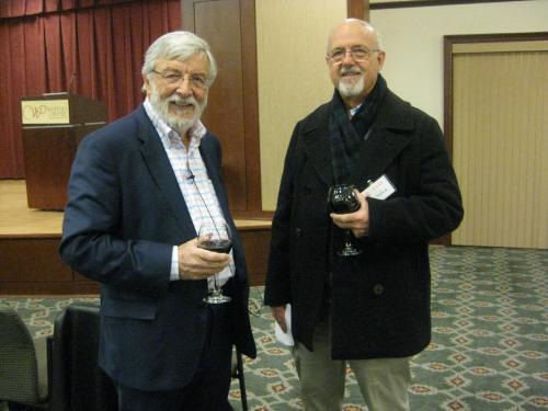 Left, Professor Bracken;  Right, Professor Holford, former treasurer of CAAS